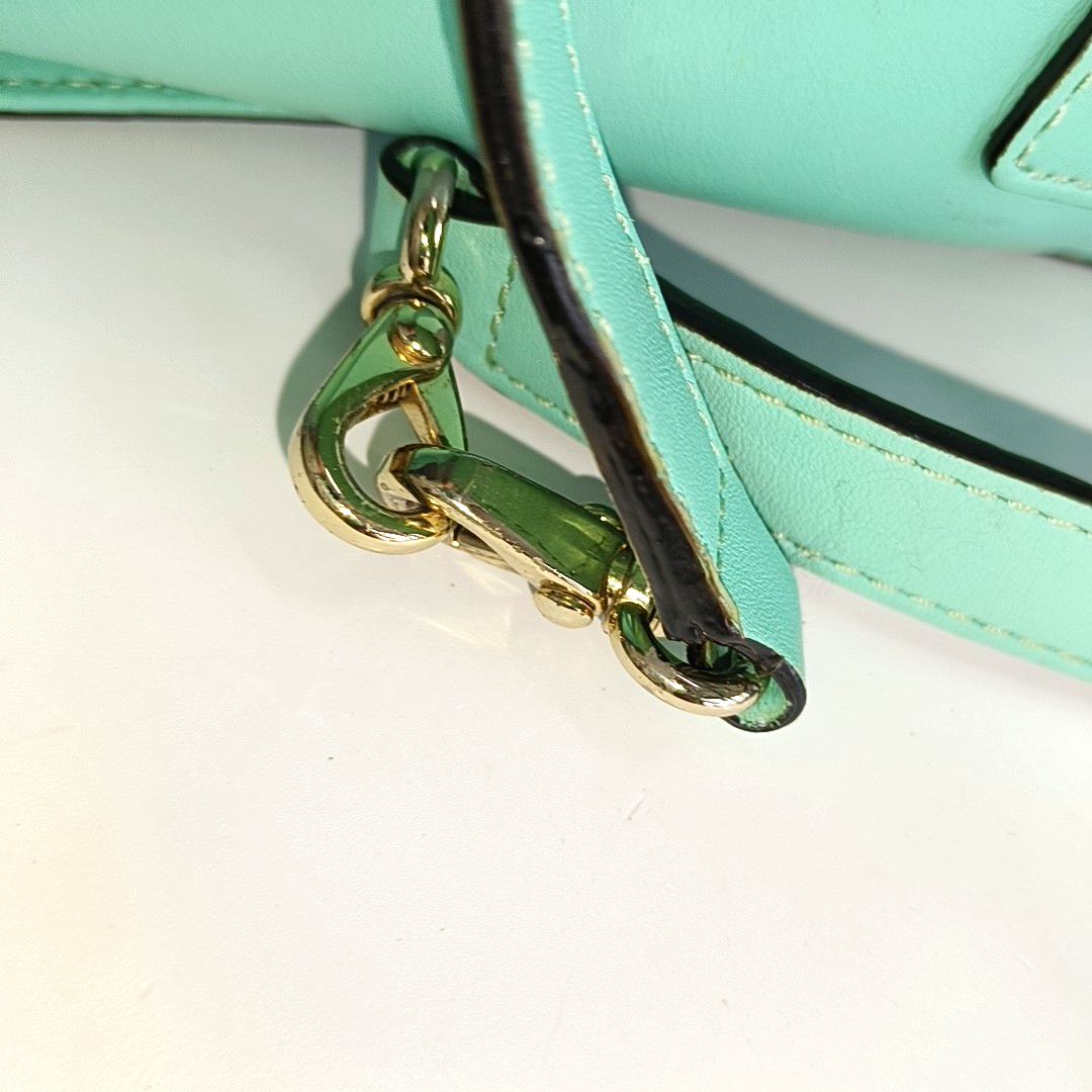 Kate Spade Green leather single shoulder bag handbag crossbody bag Golden hardware Removable shoulder strap-(SKU)-14289698