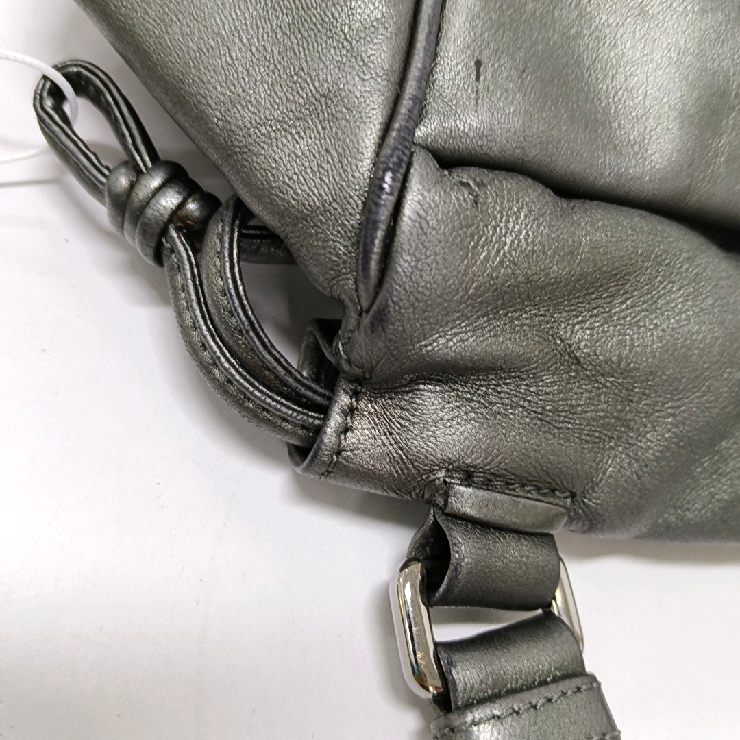 LOEWE Gray Cow Leather Handbag Shoulder Bag Silver Hardware-(SKU)-945383278