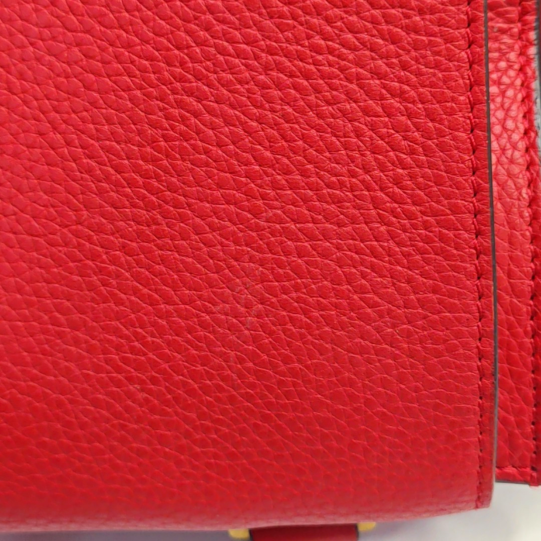 CELINE TRAPEZE Small size Red Leather Swing Bag Single Shoulder Bag Handbag Crossbody Golden hardware Removable shoulder strap-(SKU)-947188995