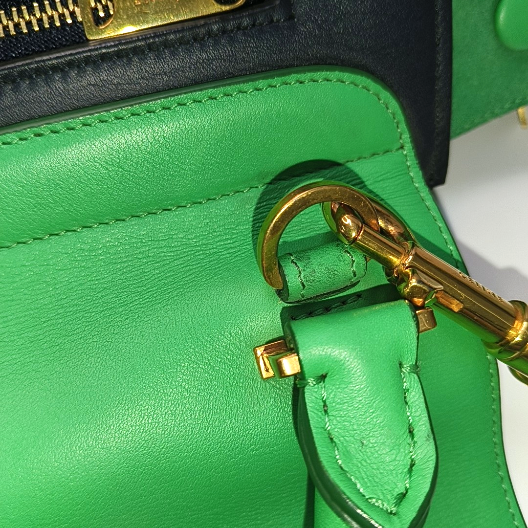 CELINE TRAPEZE Small size Green Cowhide Swing Bag Single Shoulder Bag, Crossbody Bag, Handbag Golden hardware Removable shoulder strap-(SKU)-946576410