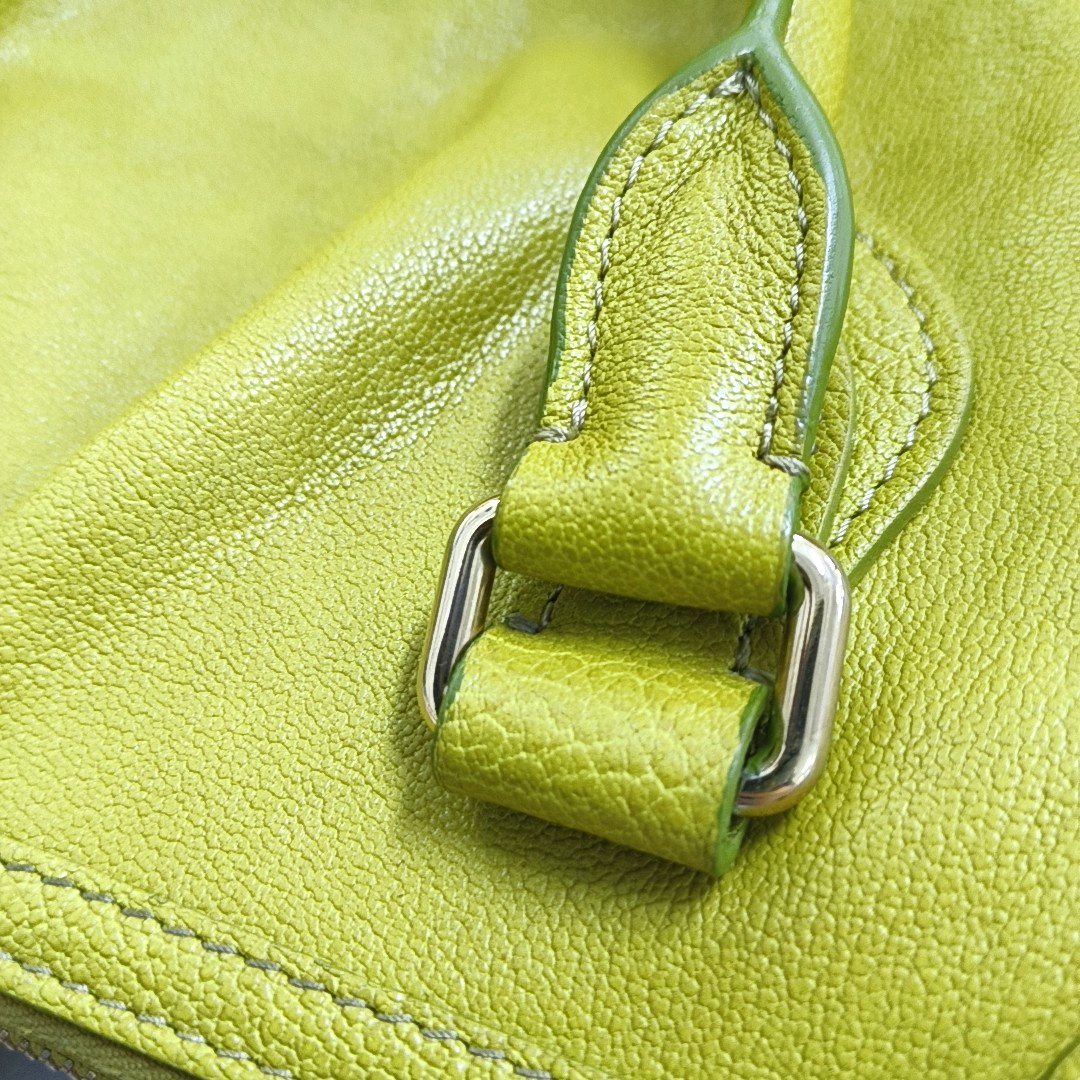 BURBERRY Yellow-Green Cowhide Single Shoulder Bag, Handbag, Crossbody Golden hardware Removable shoulder strap-(SKU)-959530790