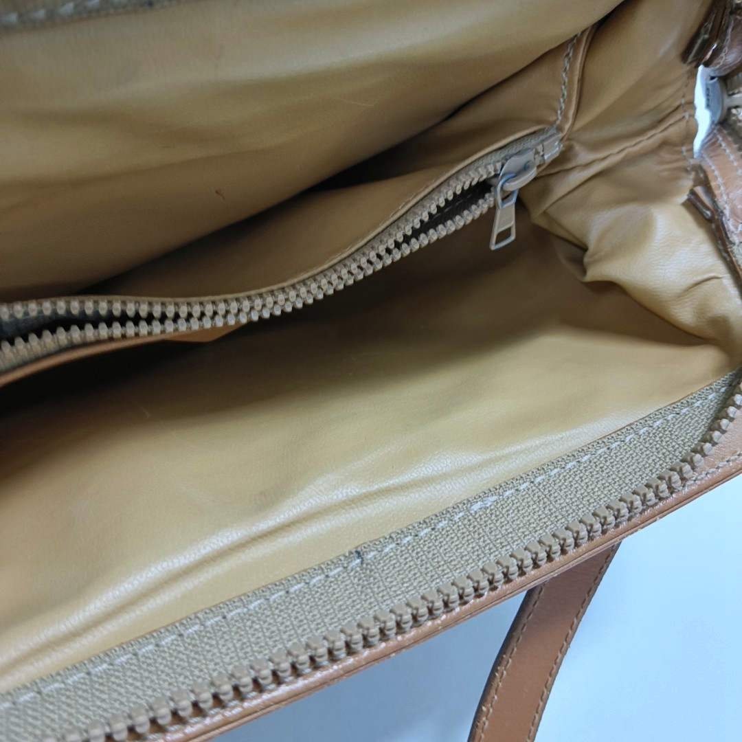 CELINE Tote bag Khaki Coated Canvas Triumph Grained Shoulder Bag Handbag Brown Hardware-(SKU)-947832104
