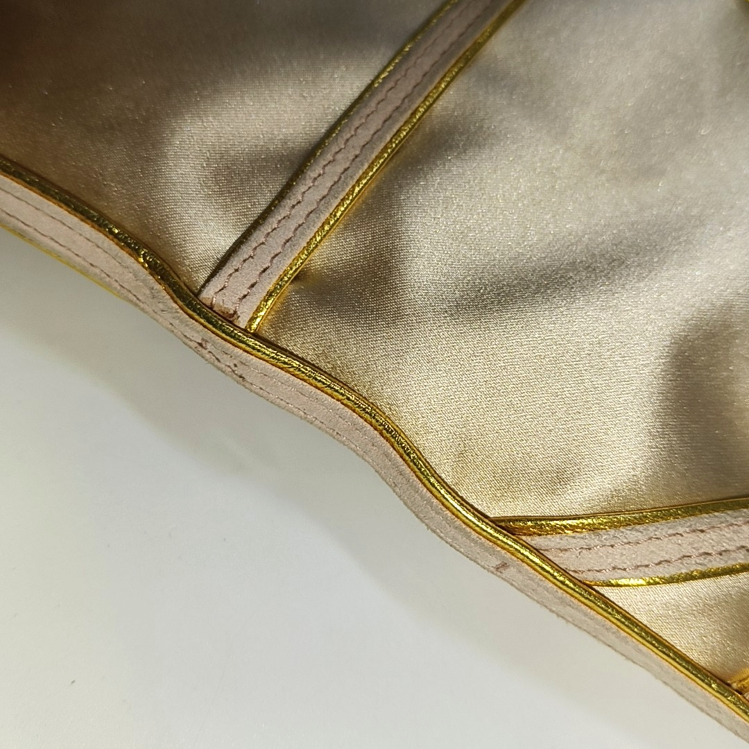PRADA Tote bag Nude Pink Satin Tote Bag Golden hardware-(SKU)-14425412