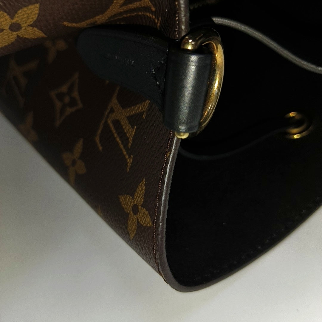 LOUIS VUITTON NÉONOÉ Medium Brown Coated Canvas Monogram Neverfull Shoulder Bag with Gold Hardware and Detachable Strap-(SKU)-966186595
