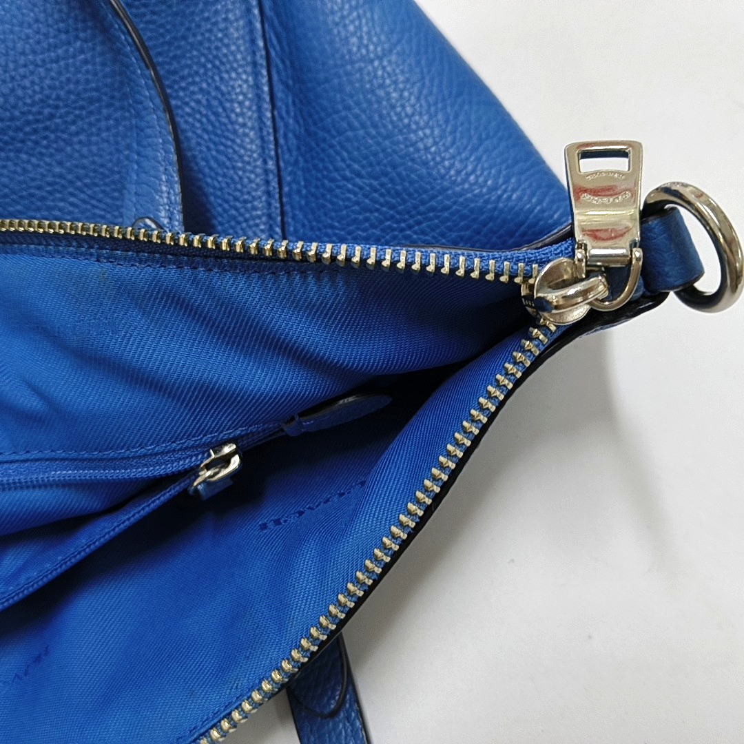COACH ELISE Blue cowhide crossbody, handbag, shoulder bag Golden hardware Removable shoulder strap-(SKU)-941220883