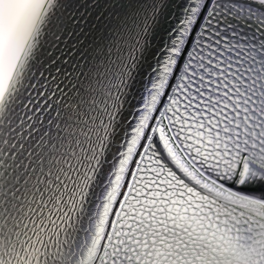 BURBERRY Clifton Black Cowhide Single Shoulder Bag Tote Bag Golden hardware Removable shoulder strap-(SKU)-950084408
