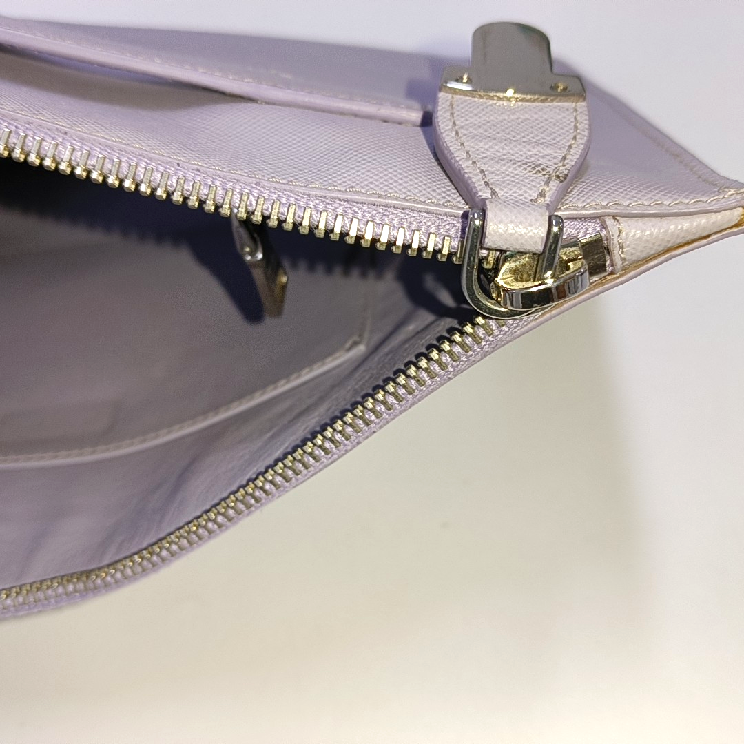 PRADA Light Purple Cowhide Handbag Silver Hardware-(SKU)-957970047