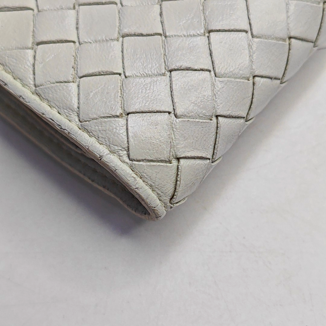 BOTTEGA VENETA White Cowhide Braided Wallet-(SKU)-945082548