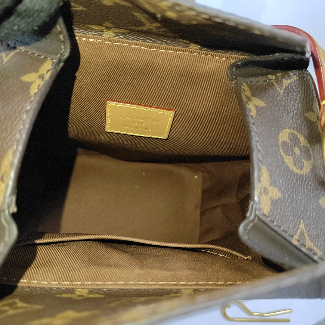 LOUIS VUITTON MILK BOX Brown Coated Canvas Monogram Crossbody Bag Shoulder Bag Handbag Golden Hardware-(SKU)-953568177