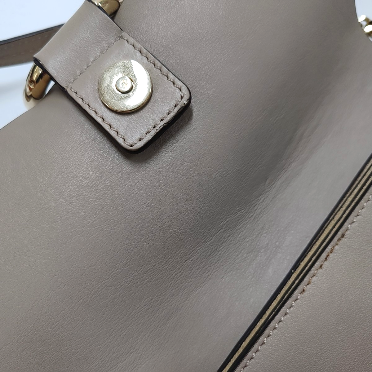 Chloé Faye Small size Grey Leather Single Shoulder Bag Golden Silver Hardware-(SKU)-959251490