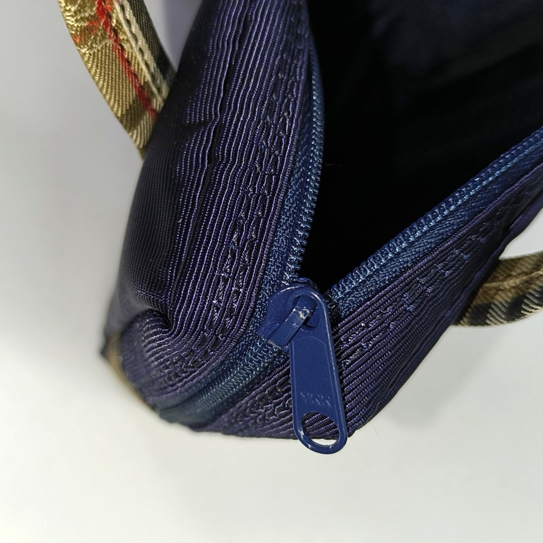 BURBERRY Dark Blue Fabric Tote Bag Golden hardware-(SKU)-947164907