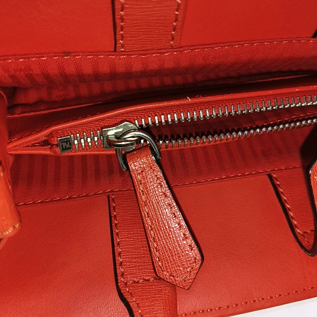 FENDI 2 Jours Medium size Red Calf Leather Crossbody Shoulder Bag Tote Silver Hardware Removable shoulder strap-(SKU)-945410745