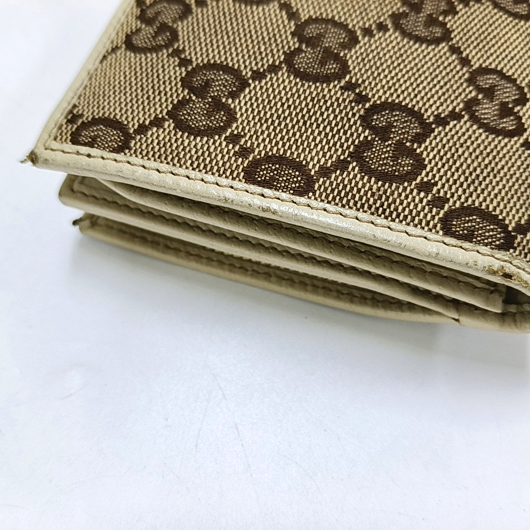 GUCCI Khaki Canvas Monogrammed Wallet Golden hardware-(SKU)-956740009