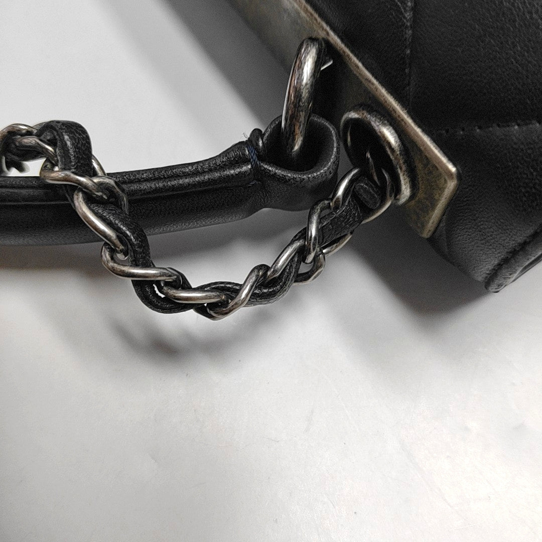 CHANEL TRENDY CC Small Dark Blue Lamb Leather Quilted Single Shoulder Bag Handbag Crossbody Bag Detachable Strap-(SKU)-970291914
