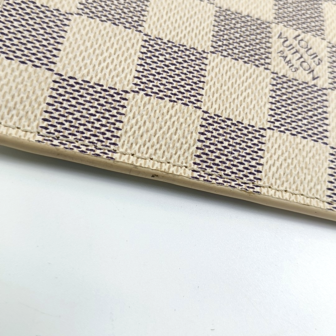 LOUIS VUITTON NEVERFULL Large size White Coated Canvas Checkered Shopping Bag Handbag Golden hardware-(SKU)-955820741