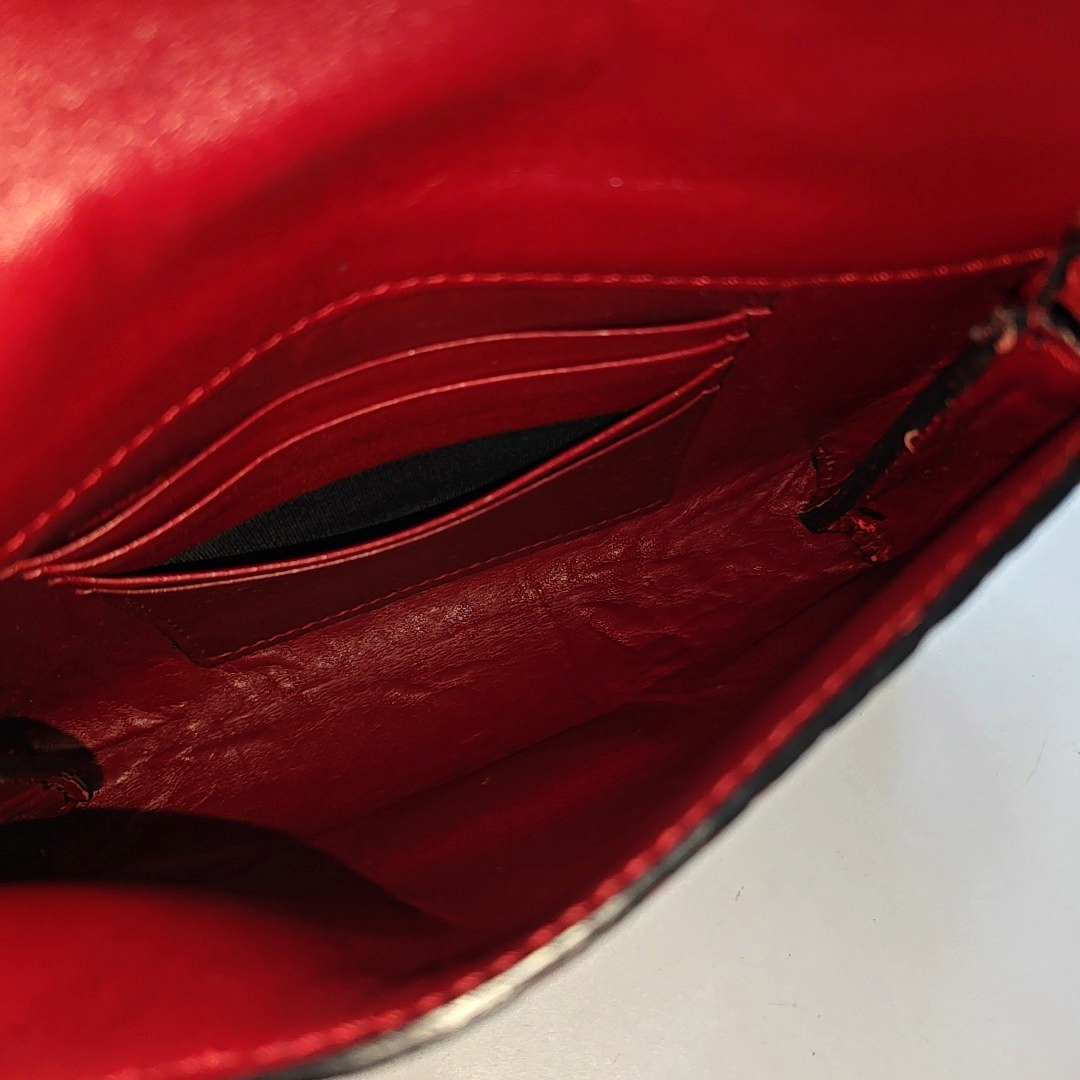 BURBERRY Langley Red Leather Monogram Quilted Single Shoulder Bag Crossbody Bag Golden hardware Removable shoulder strap-(SKU)-948627990