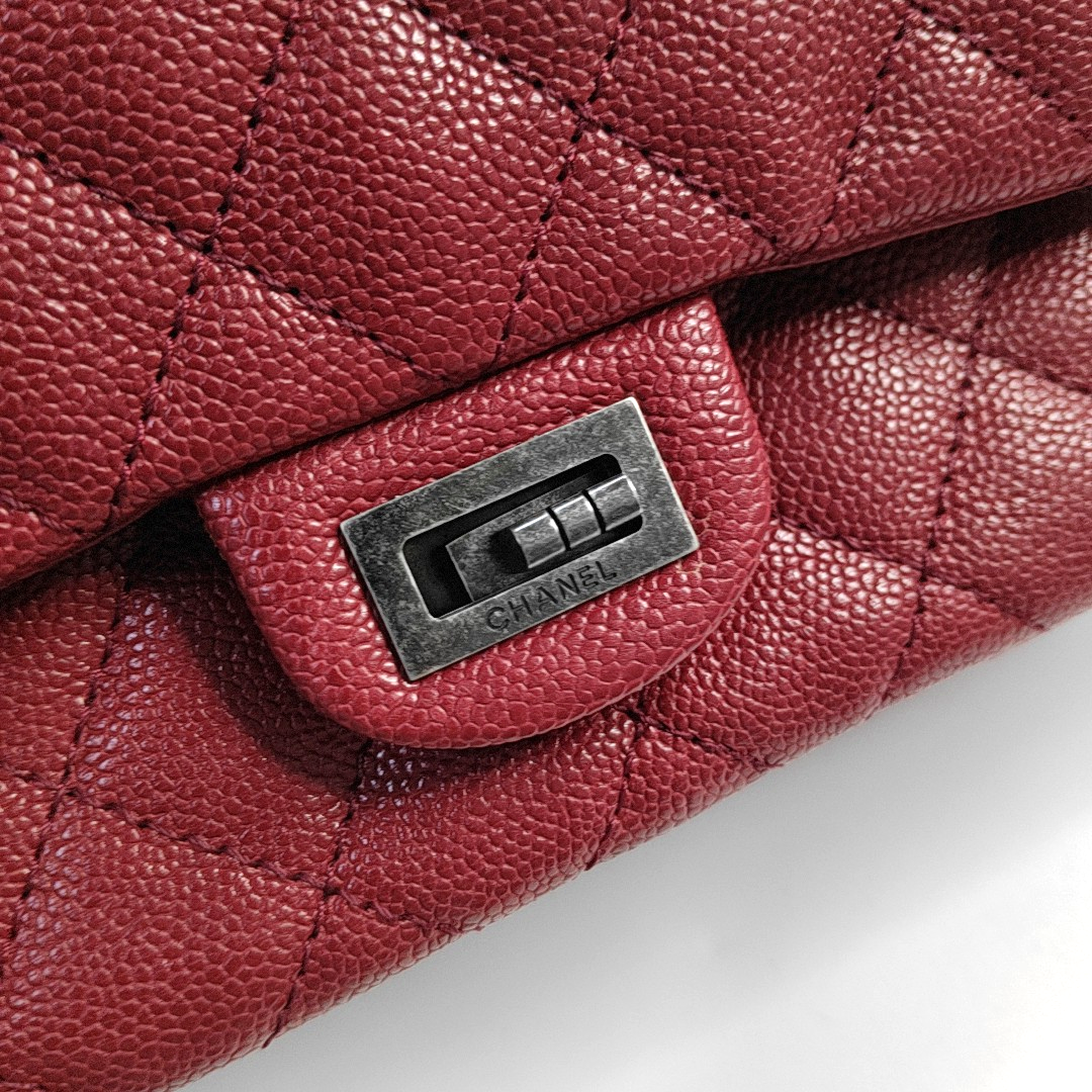CHANEL 2.55 Large Size Fuchsia Color Pebbled Leather Quilted Crossbody Shoulder Bag with Palladium Hardware, 14 openings-(SKU)-962931310