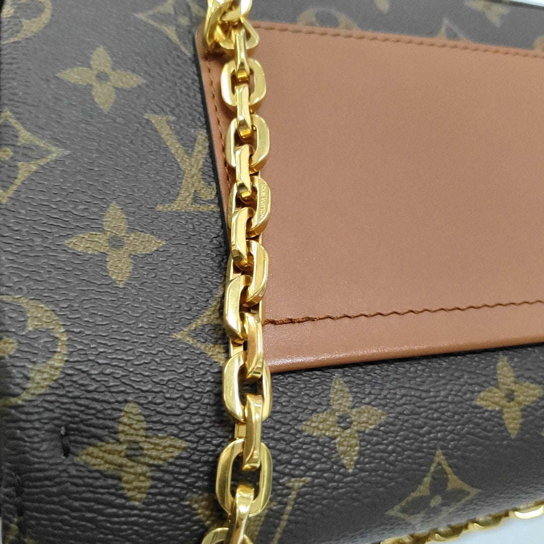 LOUIS VUITTON MARCEAU Brown Coated Canvas Monogram Single Shoulder Bag Crossbody Bag Gold Hardware-(SKU)-966263991