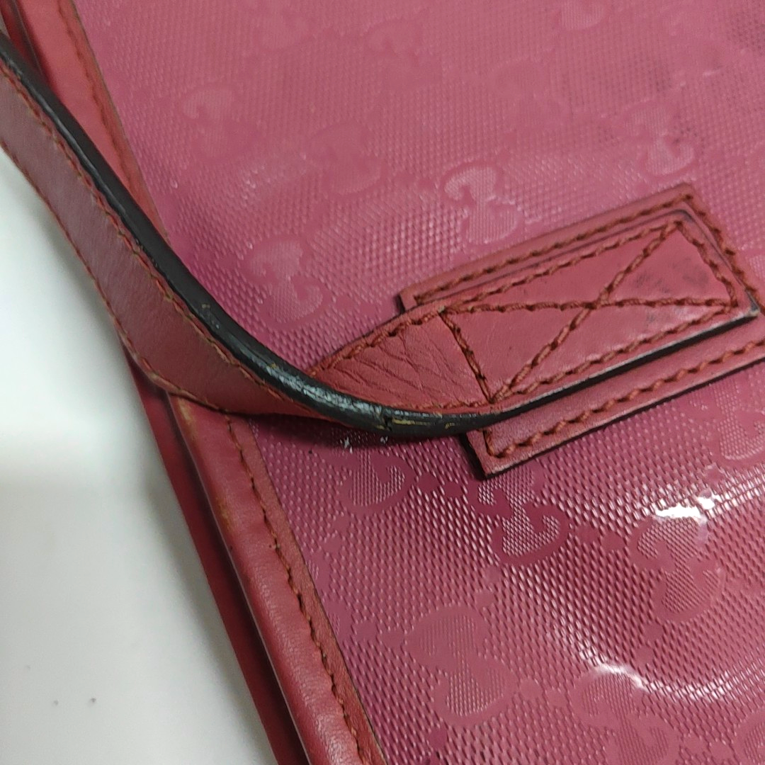 GUCCI GG Imprime Pink Coated Canvas Monogram Single Shoulder Bag Golden hardware-(SKU)-953705541