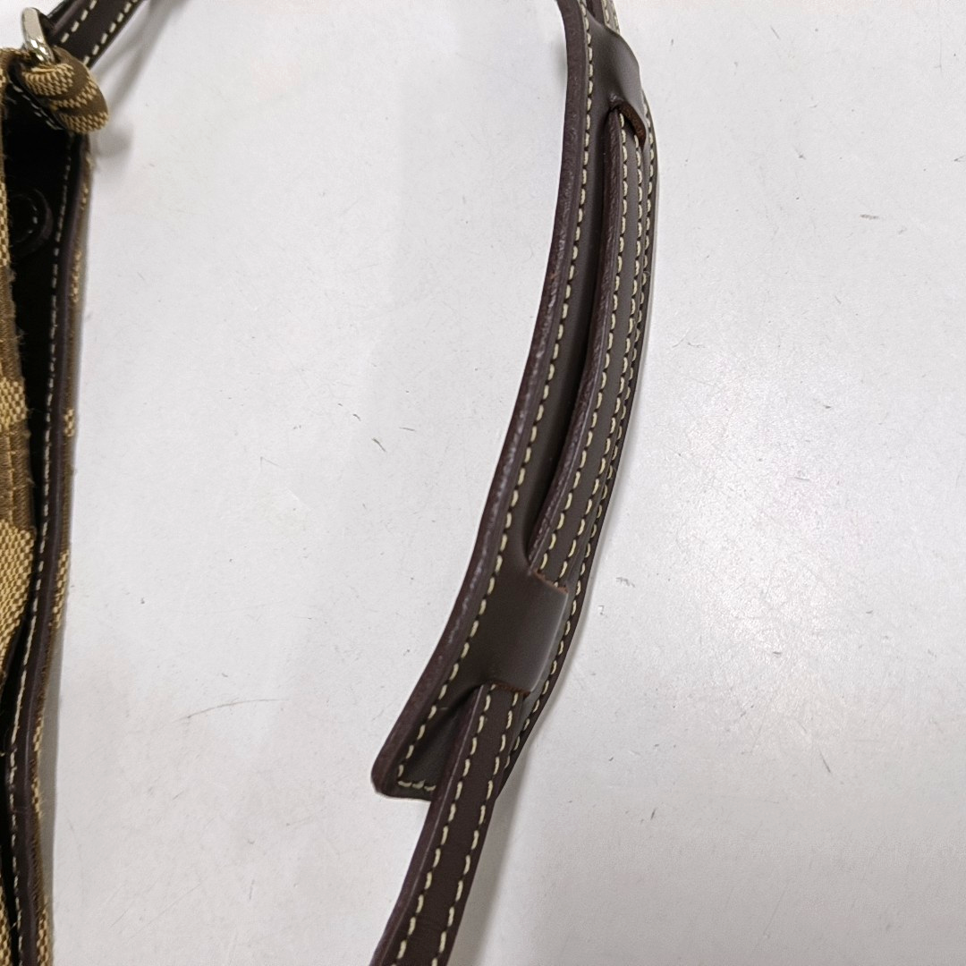 COACH Khaki canvas monogram crossbody bag, handbag Silver Hardware-(SKU)-951046342