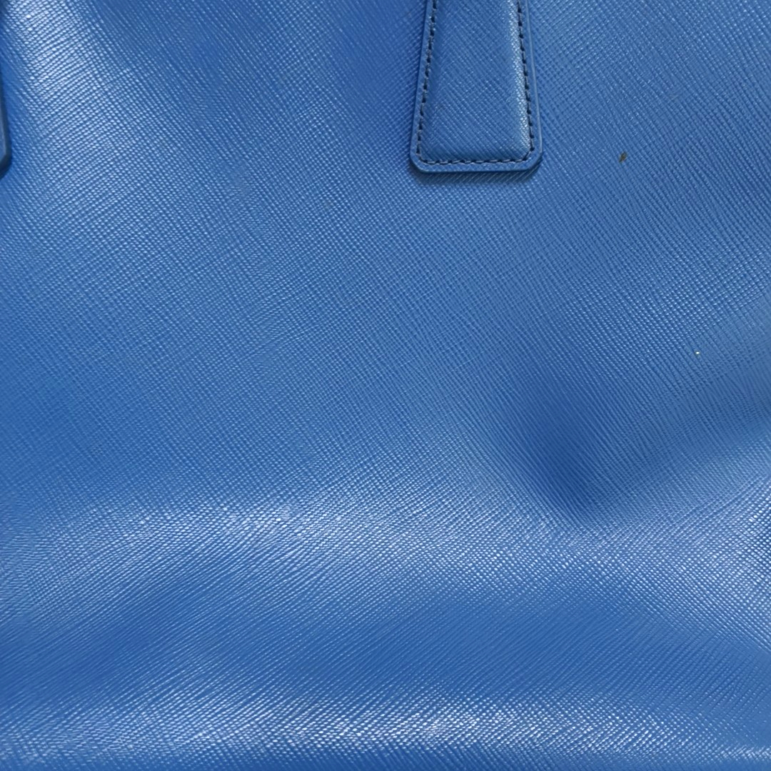 PRADA Galleria Large size Dark Blue Cowhide Logo Crosshatch Killer Bag Single Shoulder Bag Golden hardware Removable shoulder strap-(SKU)-959580601