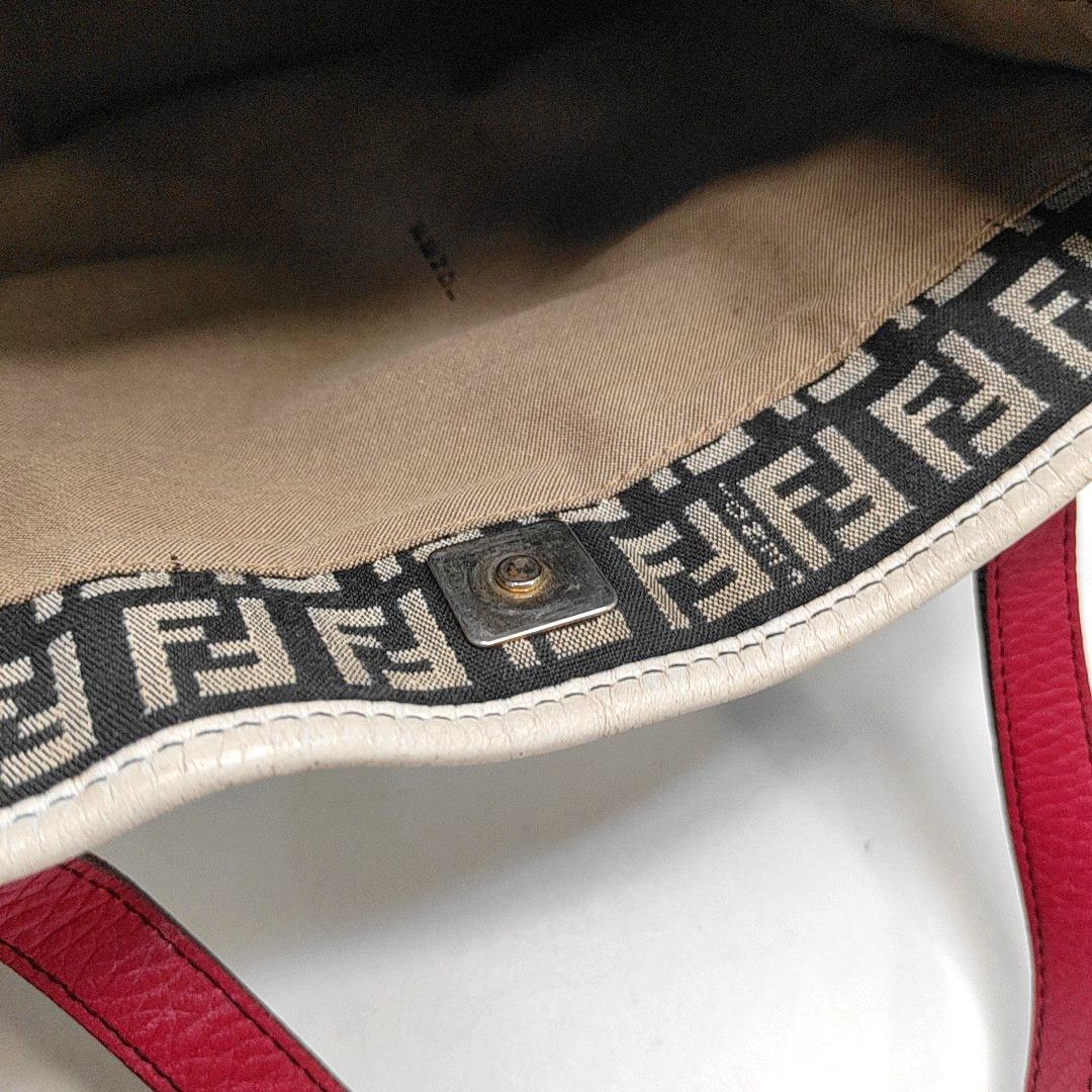 FENDI Tote bag 深棕色帆布双F提花Handheld包 Golden hardware-(SKU)-944134607