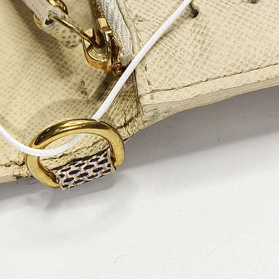 LOUIS VUITTON White Coated Canvas Checkered Wallet Golden hardware-(SKU)-956774452