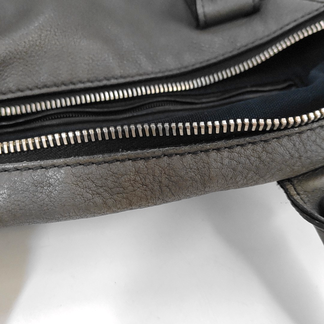 YSL EASY Medium size Dark Grey Leather Quilted Handbag Silver Hardware-(SKU)-955054552