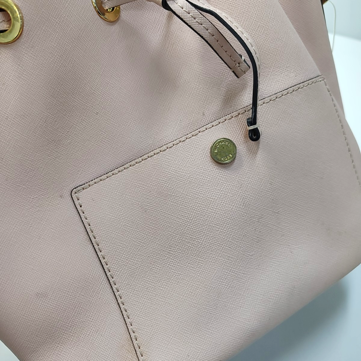 MICHAEL KORS Bucket bag Khaki cowhide embossed single shoulder bag handbag crossbody bag Golden hardware-(SKU)-944251634