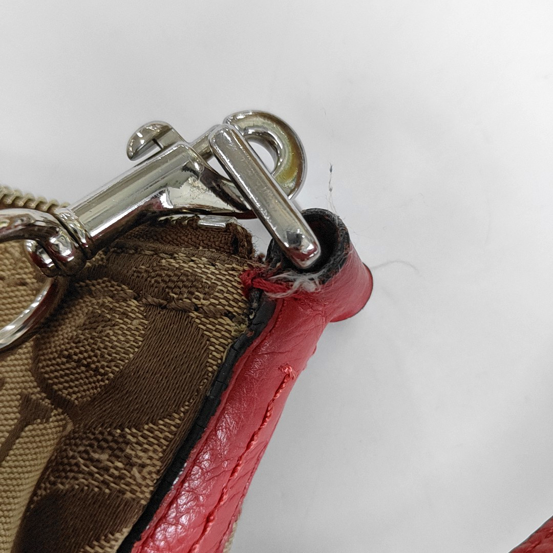 COACH Khaki Canvas VV Floral Single Shoulder Bag Handbag Crossbody Bag Silver Hardware-(SKU)-13751444