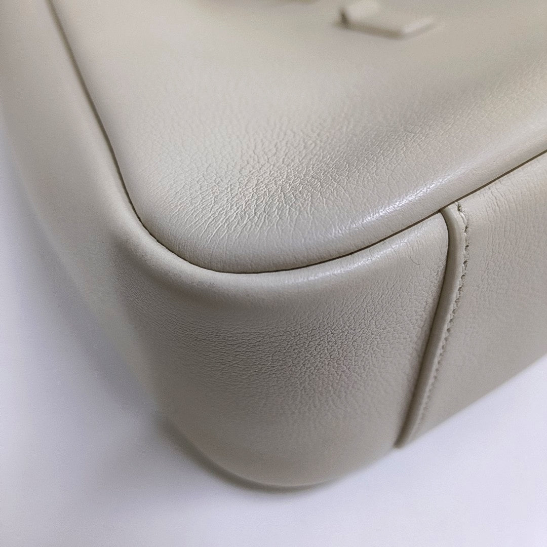 YSL LE 5 À 7 Small White Calfskin Shoulder Bag Golden Hardware-(SKU)-969959729