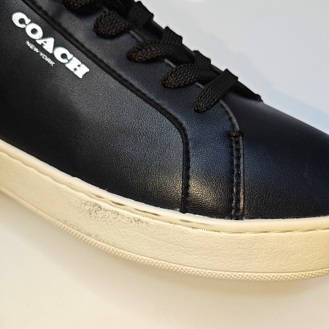 COACH 41code Autumn and Winter Black Leather Men's Low-Top Casual Sneakers-(SKU)-941969534