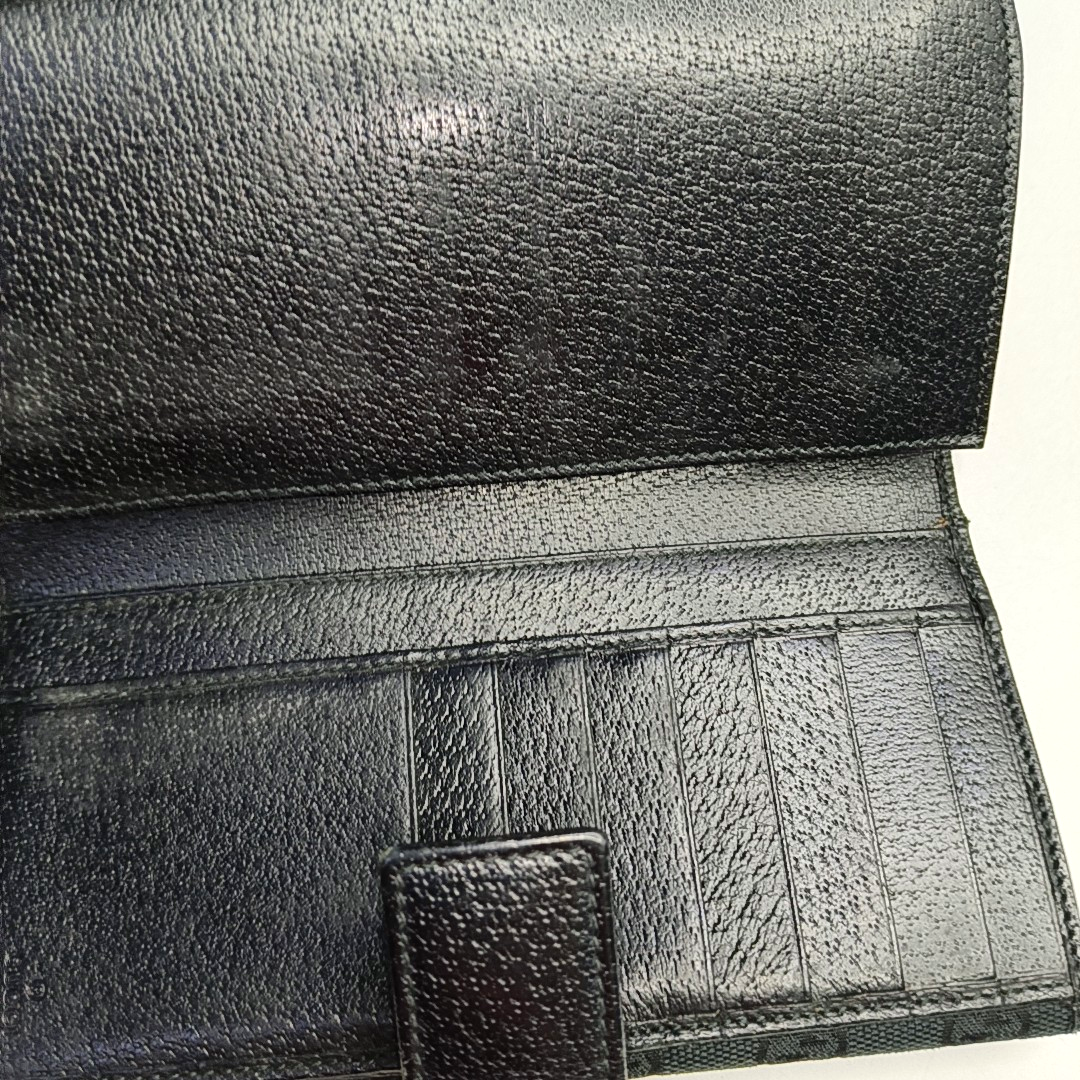 GUCCI Black Canvas Vintage Wallet Golden hardware-(SKU)-958453110