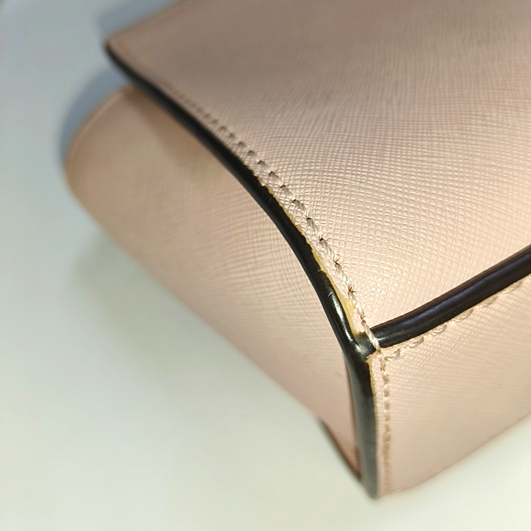 MICHAEL KORS Selma Extra Small Pink Cowhide Embossed Single Shoulder Bag Crossbody Golden hardware Removable shoulder strap-(SKU)-941505944
