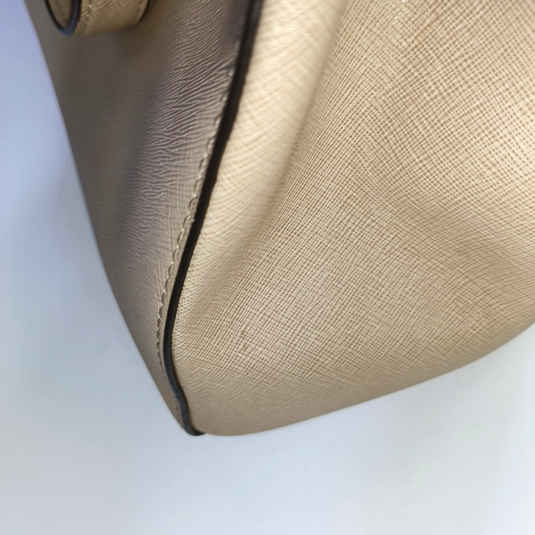 MICHAEL KORS Cynthia Medium size Champagne Leather Stamped Single Shoulder Bag Handbag Crossbody Bag Rose Gold Hardware Removable shoulder strap-(SKU)-939079795