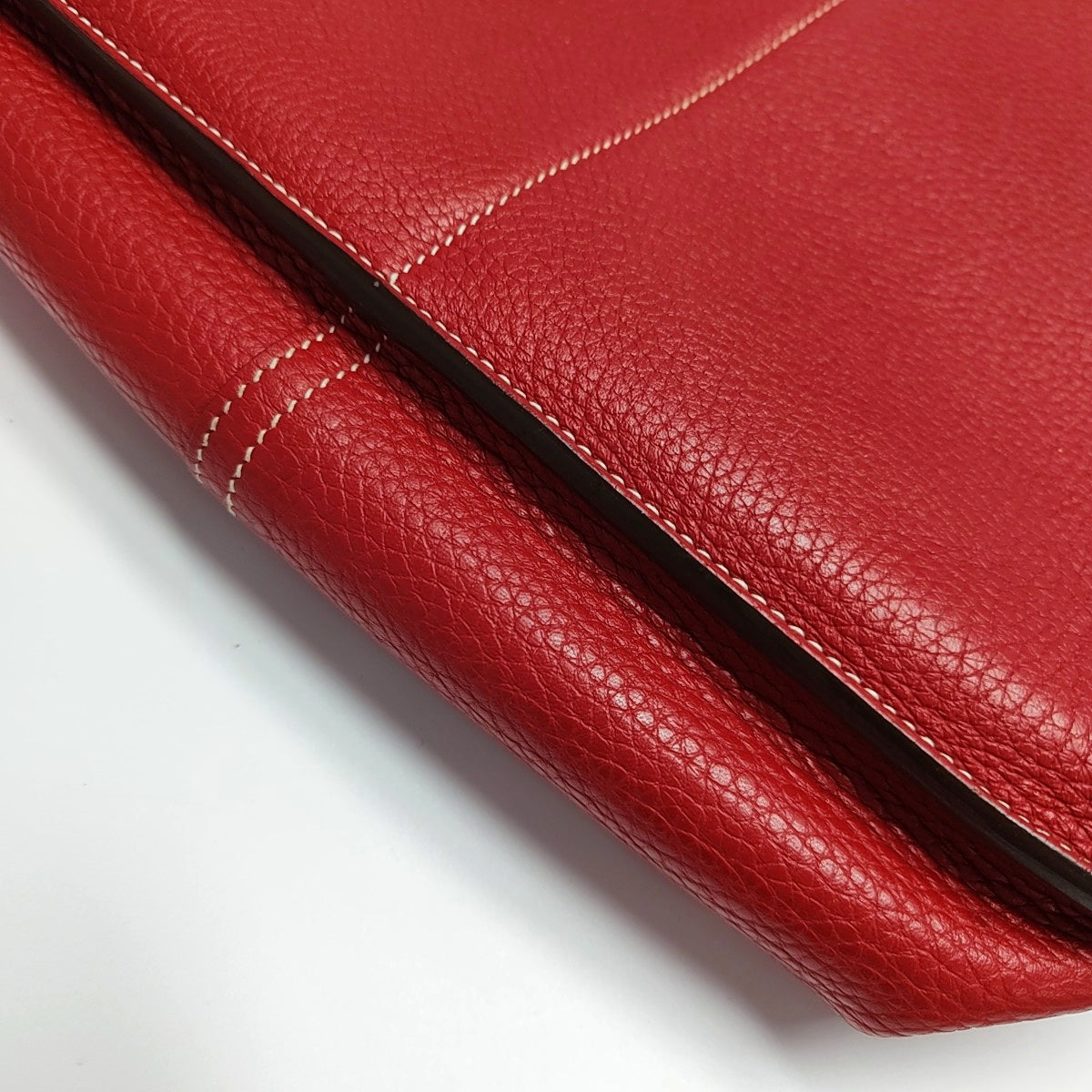 HERMÈS Halzan 31 Chili Red Clemence Leather Crossbody Bag Shoulder Bag Handbag Silver Hardware C Engraving-(SKU)-971168672