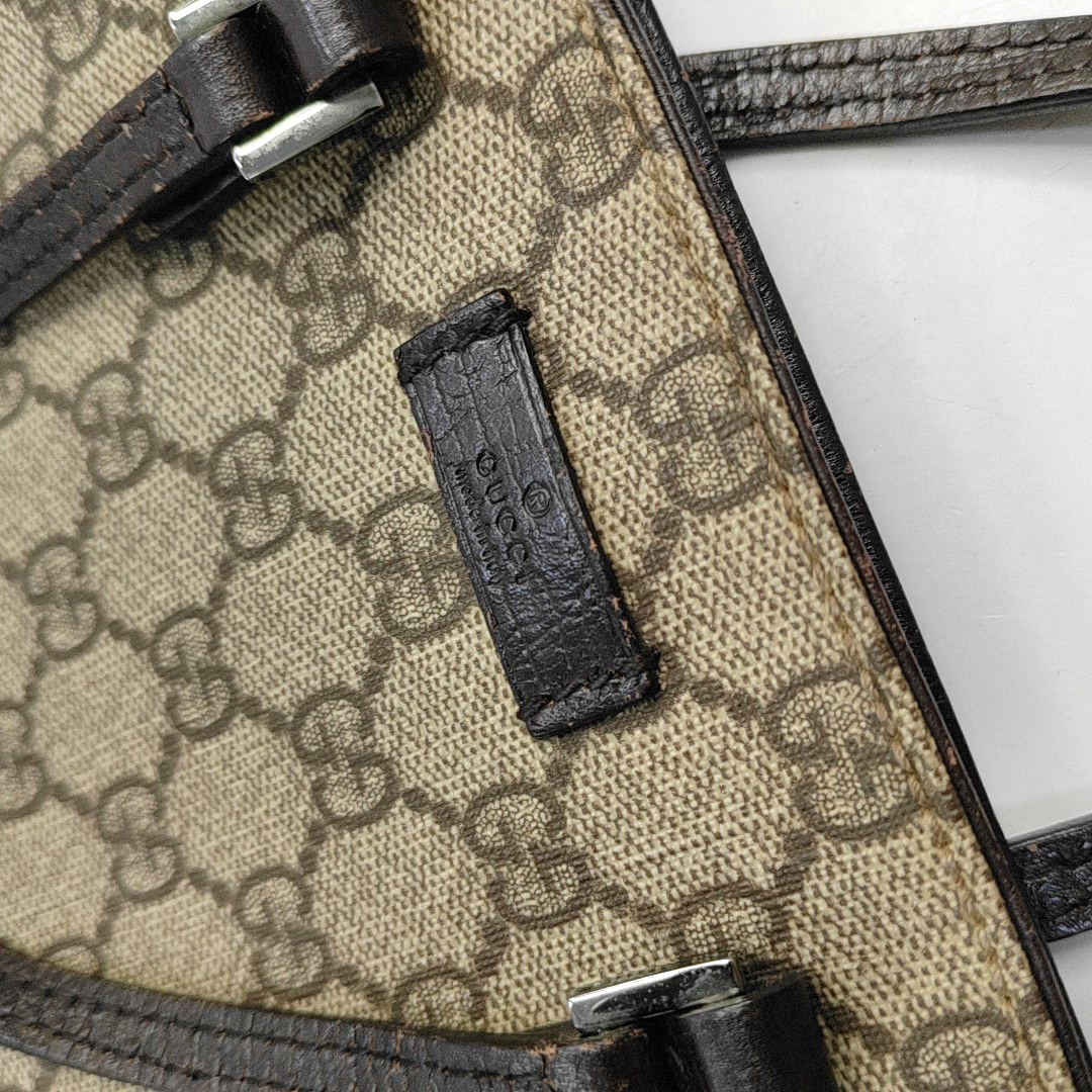 GUCCI Tote bag Ebony Coated Canvas Monogrammed Handbag Black hardware-(SKU)-954704825