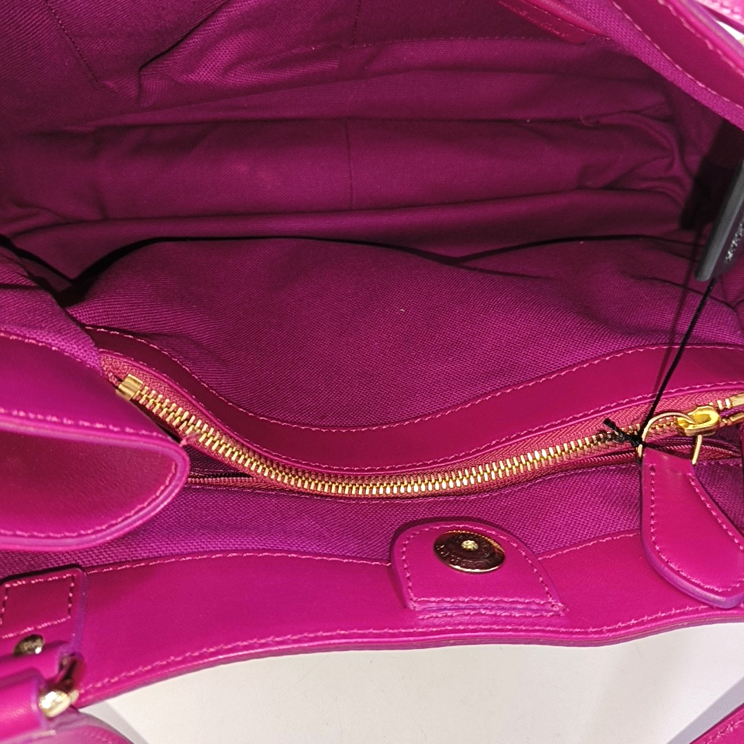 BURBERRY Tote bag Fuchsia Cowhide Warhorse Checkered Quilted Handbag Golden hardware-(SKU)-959437987