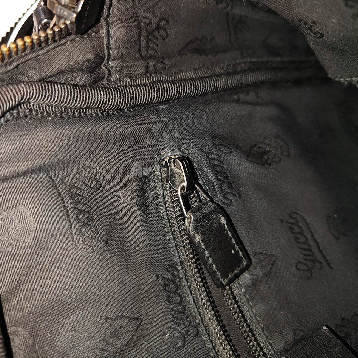 GUCCI Grey Coated Canvas Monogram Single Shoulder Bag Crossbody Silver Hardware-(SKU)-940261237