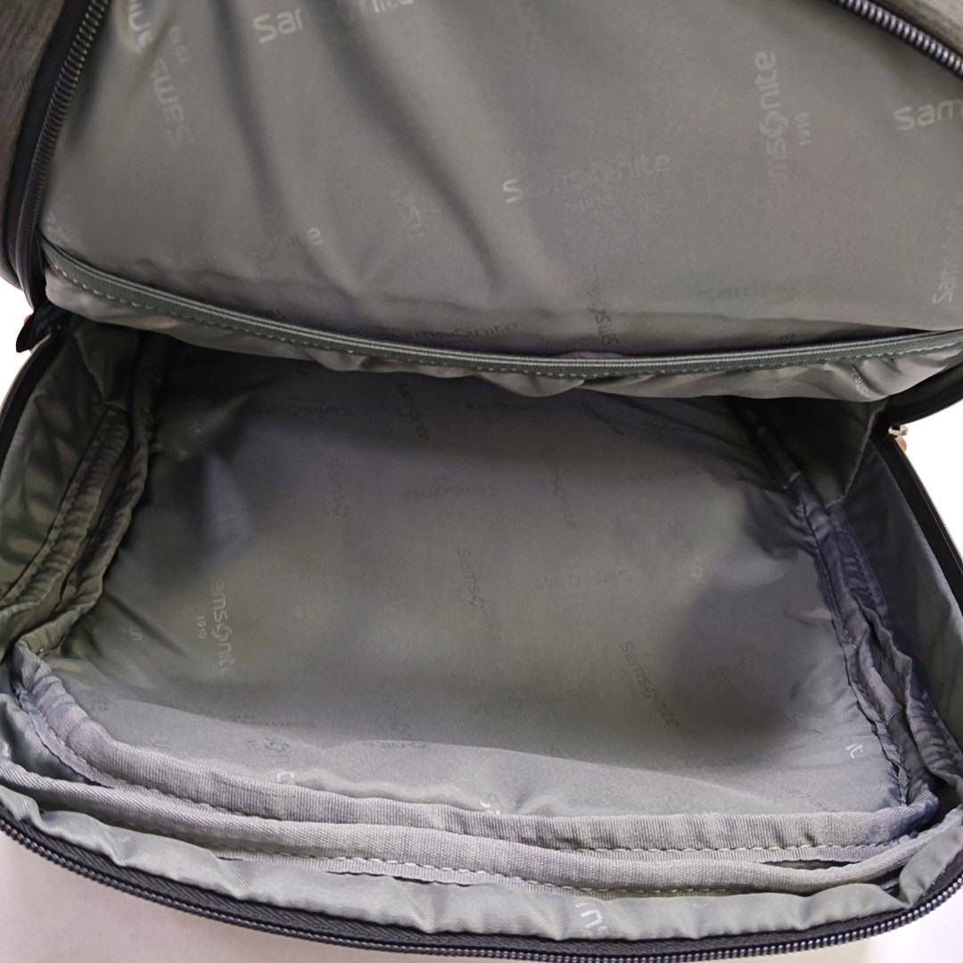 Samsonite Dark Gray Fabric Backpack Ruthenium color hardware-(SKU)-952153767