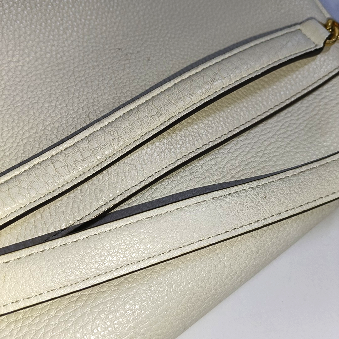 TORY BURCH Chelsea White Leather Crossbody Shoulder Bag Handbag Golden hardware-(SKU)-937687328