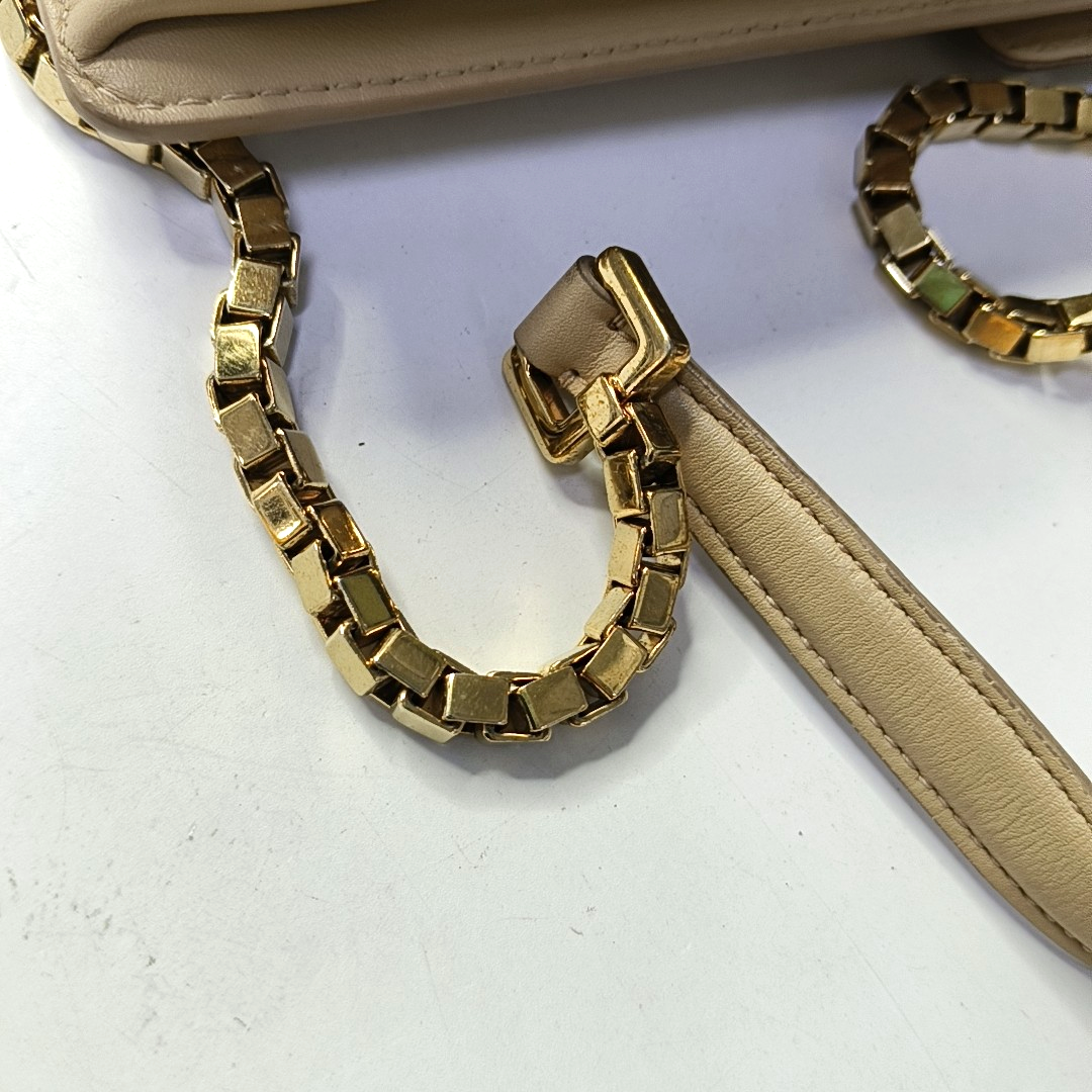 FERRAGAMO Thalia Khaki Calf Leather Crossbody Shoulder Bag Golden hardware Removable shoulder strap-(SKU)-943501059