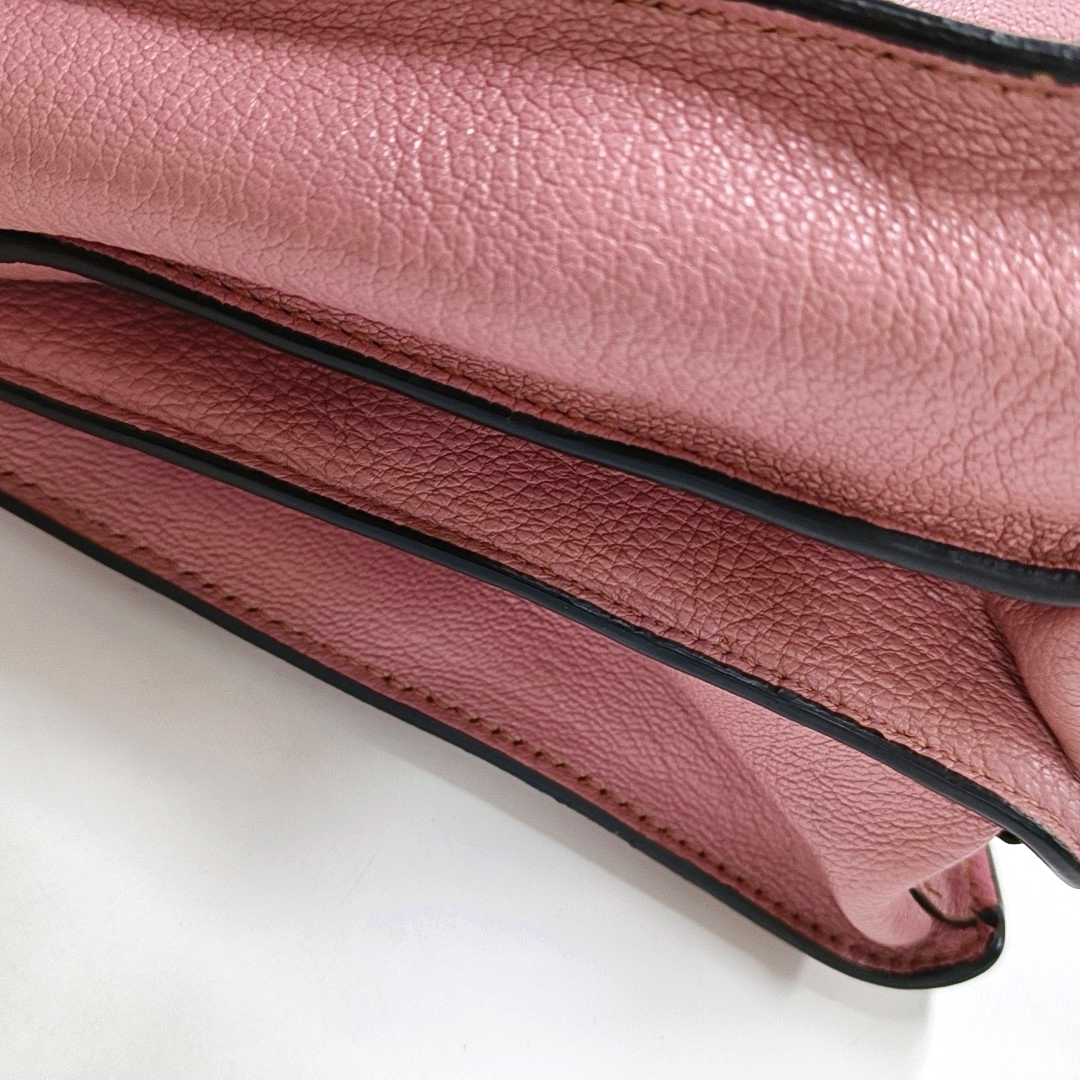 Miu Miu Pink Cowhide Sling Bag Tote Bag Golden hardware Removable shoulder strap-(SKU)-930663489