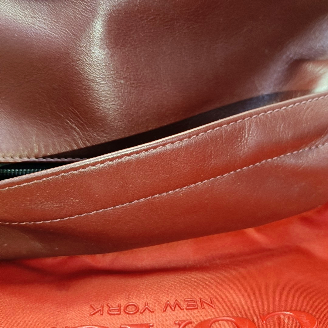 COACH CHARLESBurgundy Leather Embossed Backpack Large-(SKU)-951732413