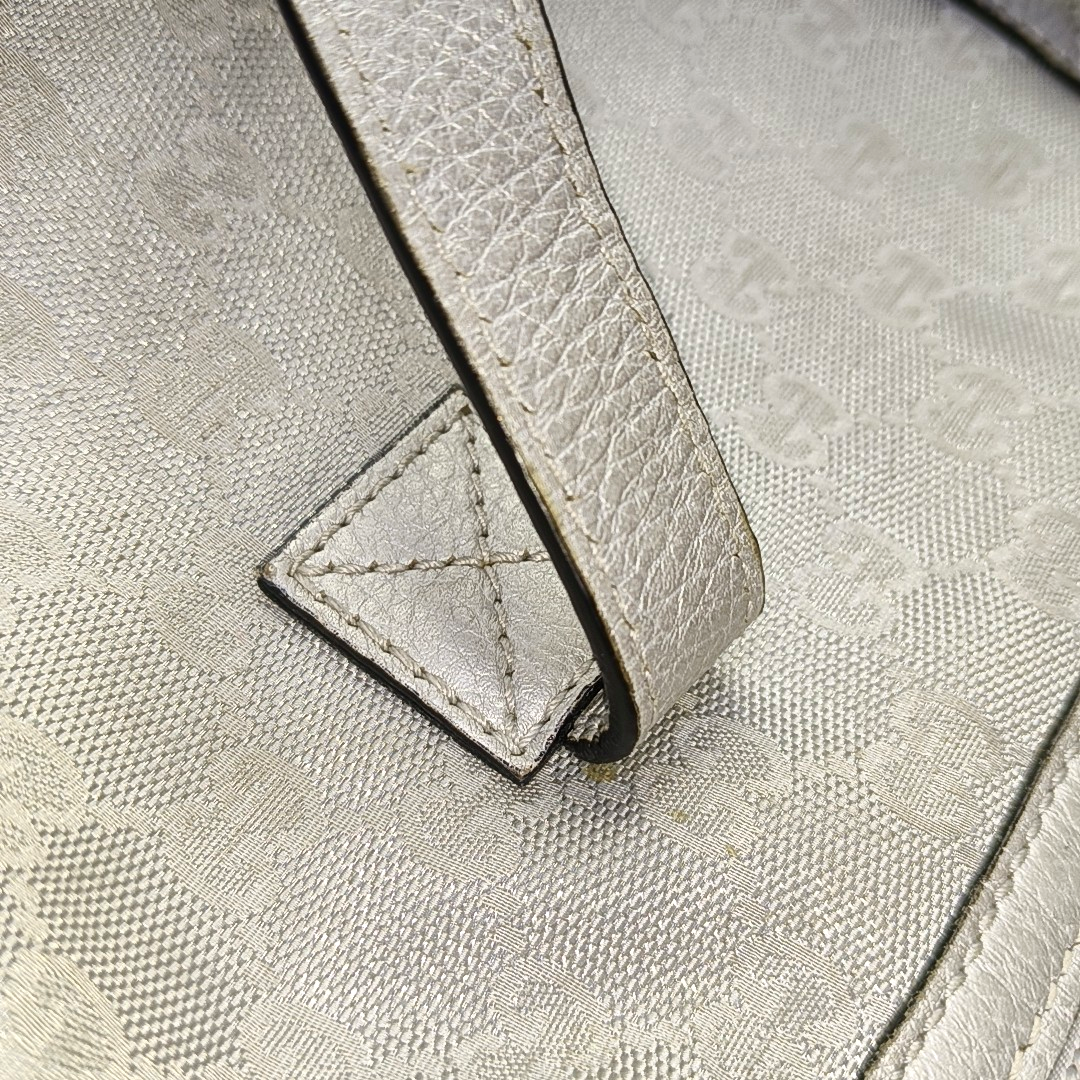 GUCCI Gray Canvas Monogram Handbag Silver Hardware-(SKU)-944904855