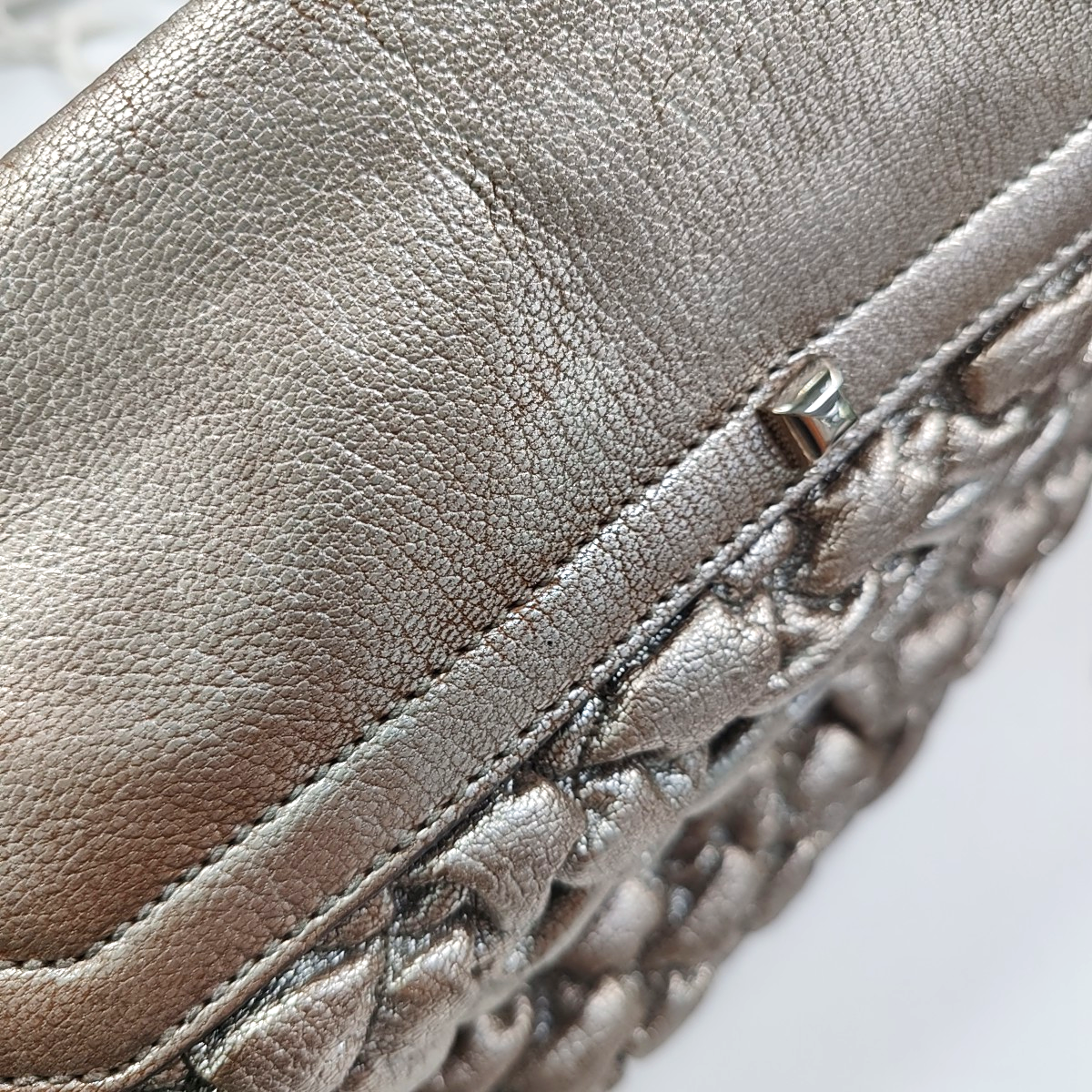 Alexander McQUEEN Silver Leather Quilted Single Shoulder Bag Tote Bag Silver Hardware-(SKU)-14444557