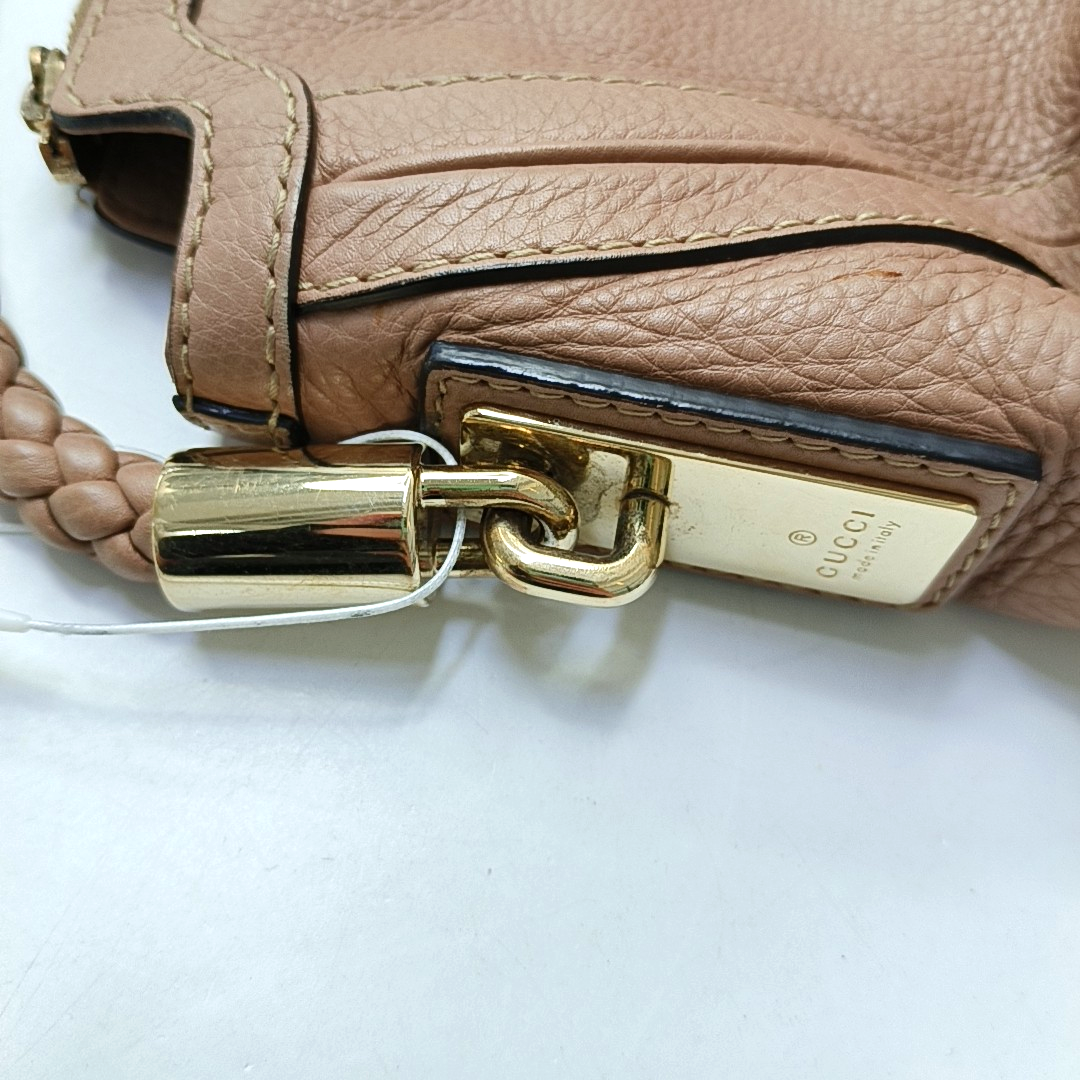 GUCCI Bella Brown Cow Leather Bamboo Tassel Single Shoulder Bag Golden hardware-(SKU)-953466112