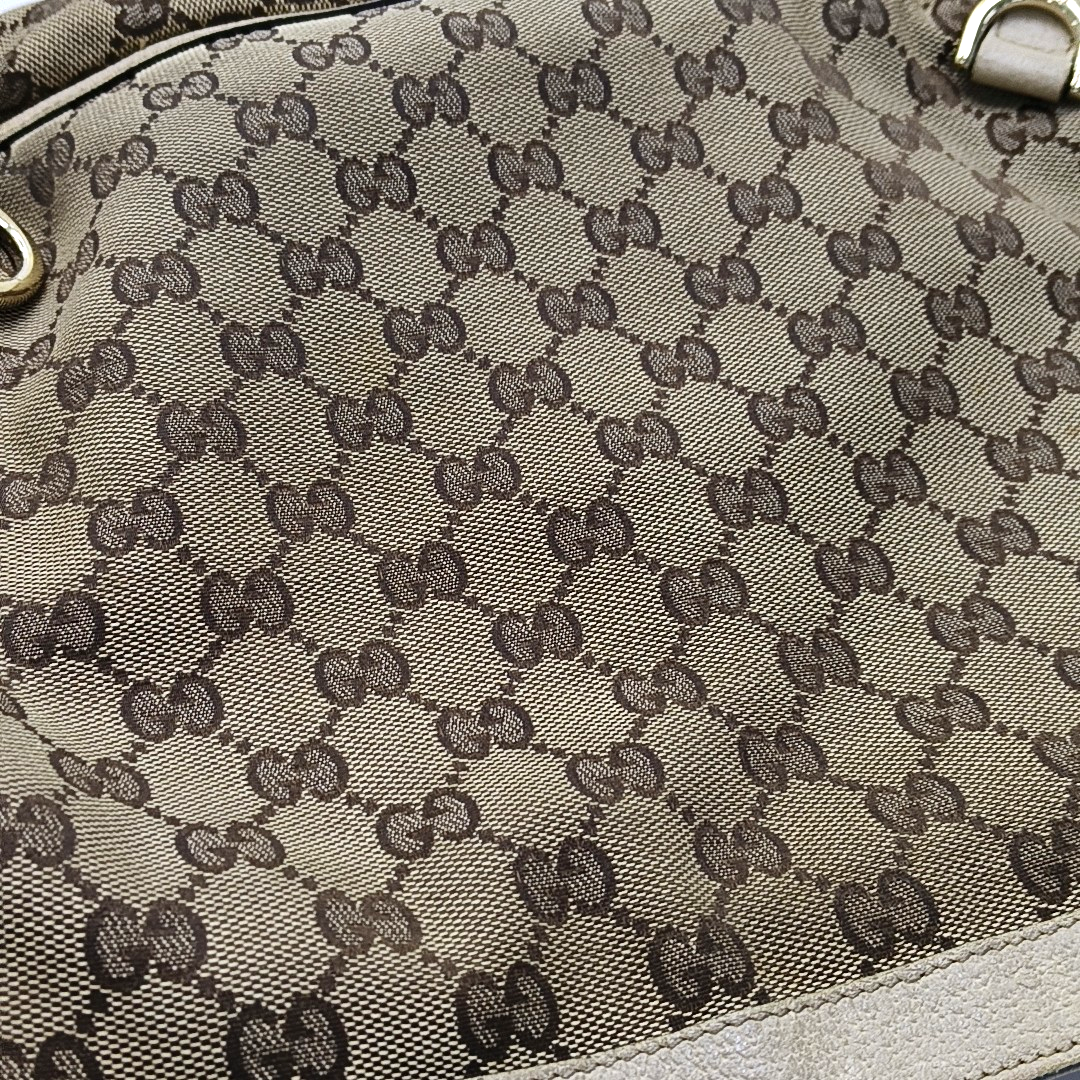 GUCCI Abbey Brown Canvas Monogram Handbag Single Shoulder Bag-(SKU)-959105616