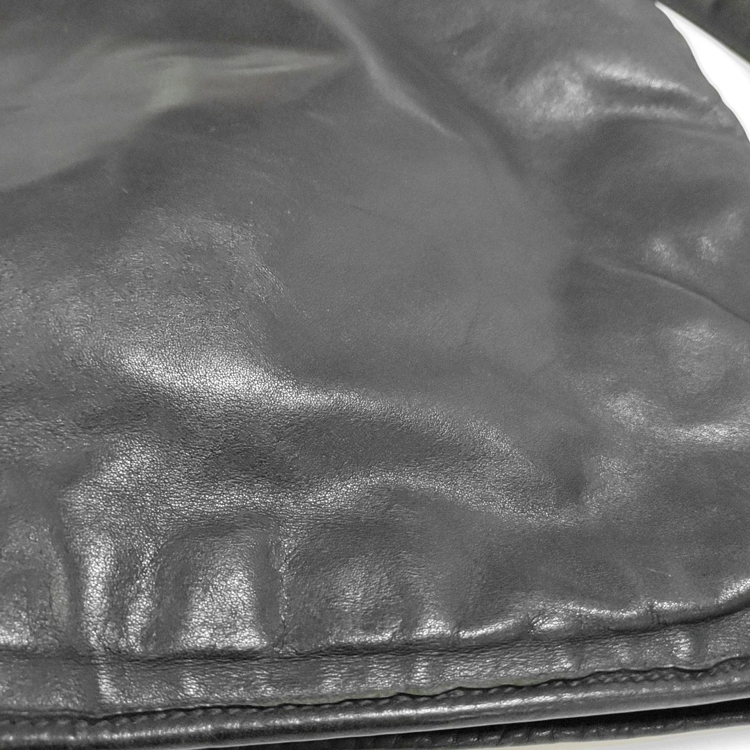 PRADA Black Leather Crossbody Bag Single Shoulder Bag Silver Hardware-(SKU)-960372112