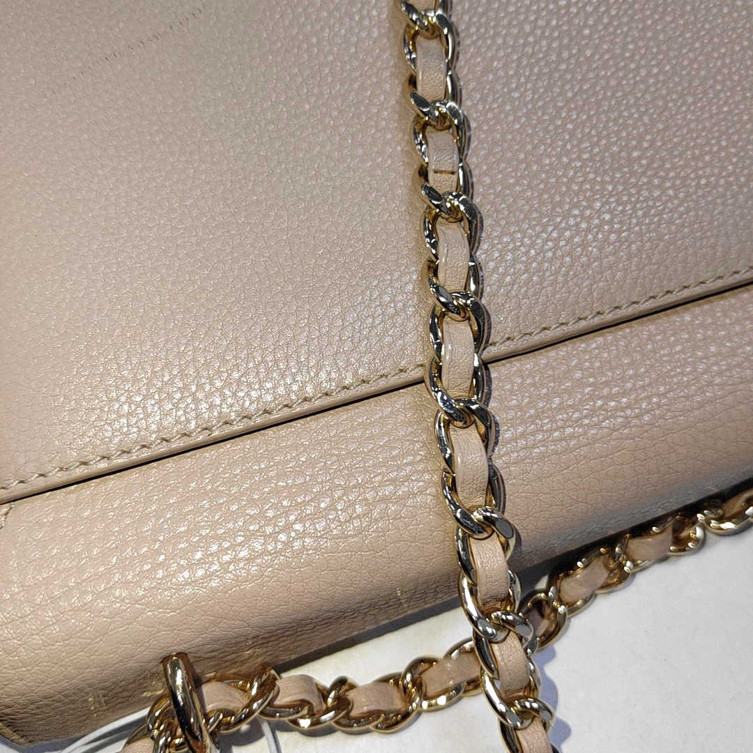 TORY BURCH Britten Nude Pink Calf Leather Crossbody Shoulder Bag Golden hardware-(SKU)-939905085